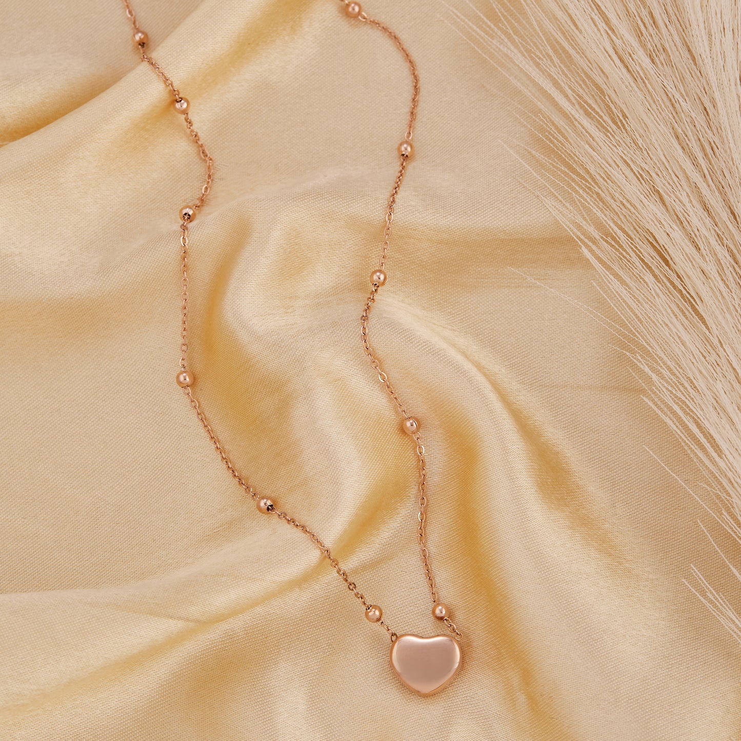 Rose Gold Heart Pendant Necklace For Women