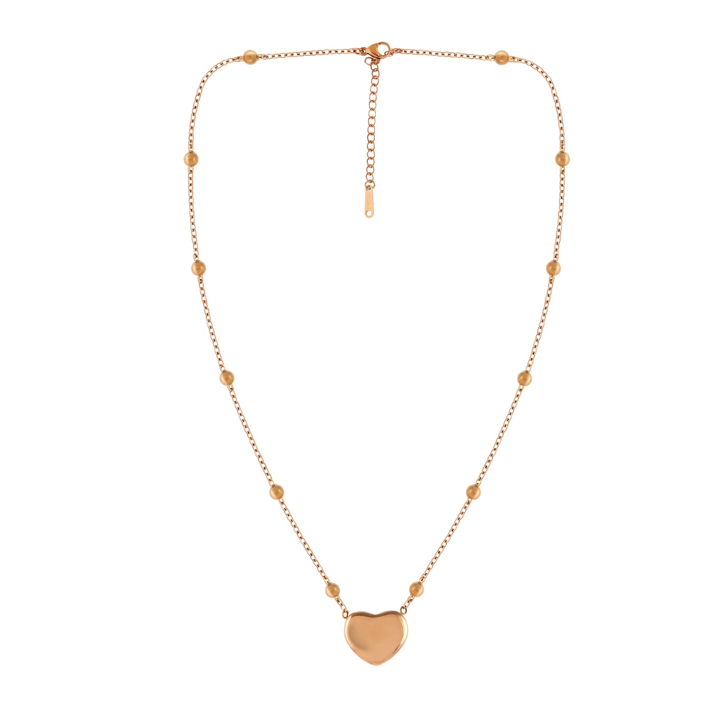 Rose Gold Heart Pendant Necklace For Women