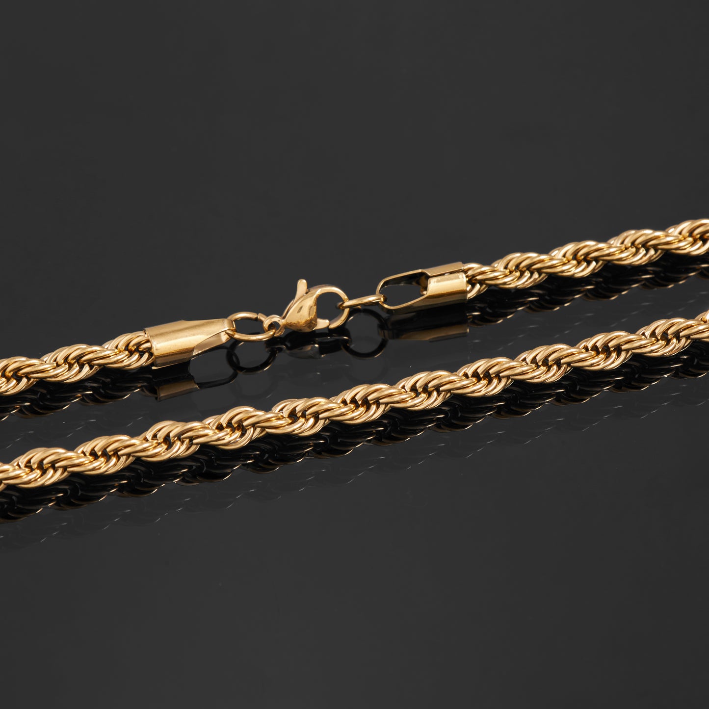 Gold-Tone Rope Chain Necklace For Men