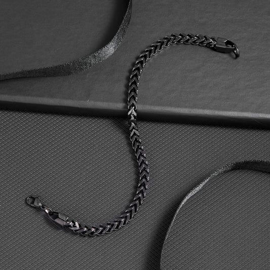 Men’s Black Chevron Chain Bracelet