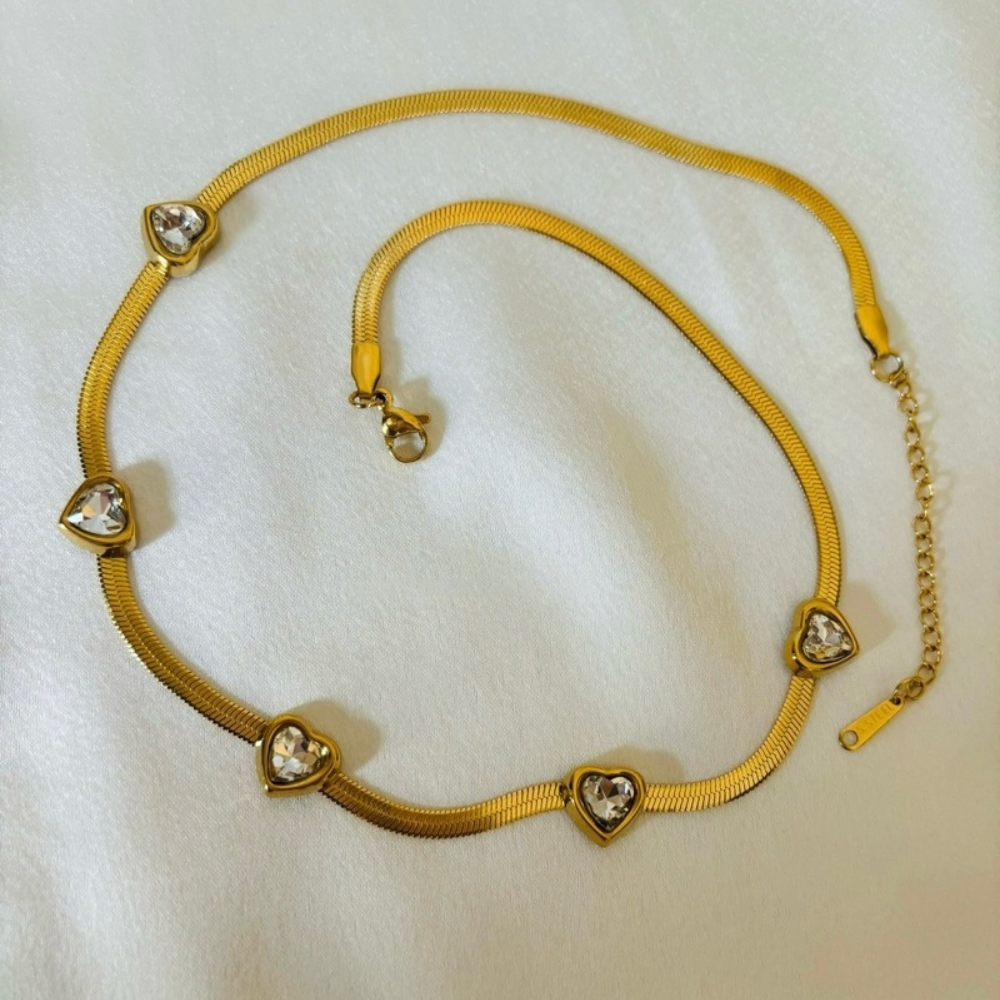 Multiple Stone Gold Necklace Chain For Women
