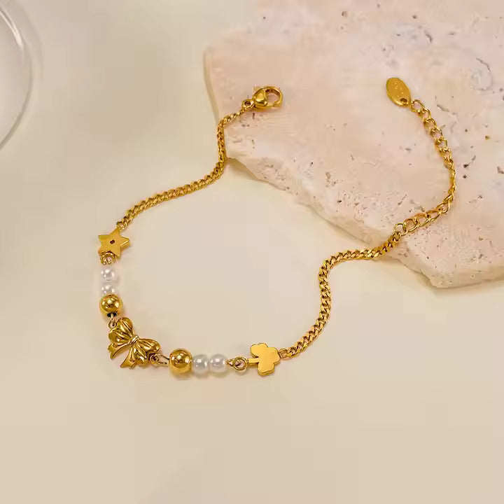 Twinkle & Grace Gold Plated Anti-Tarnish Nail Bracelet