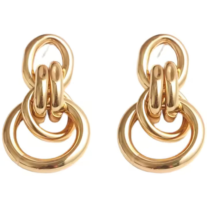 Trendy Golden Loop Cascade Earrings For Women