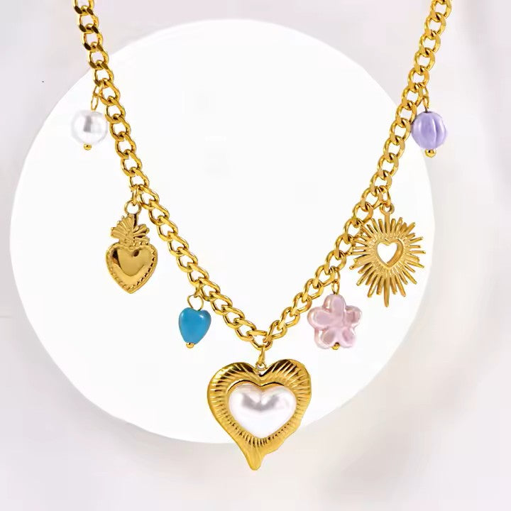 Pastel Dreams Pendant Chain Necklace for Women