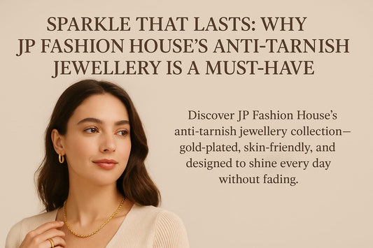 JP Fashion House anti-tarnish gold-plated necklace and earrings for everyday shine.