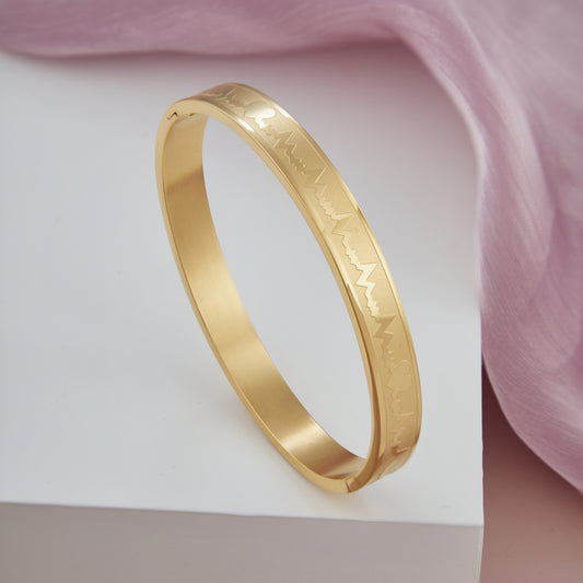 Men's Gold-Plated Kada Bracelet