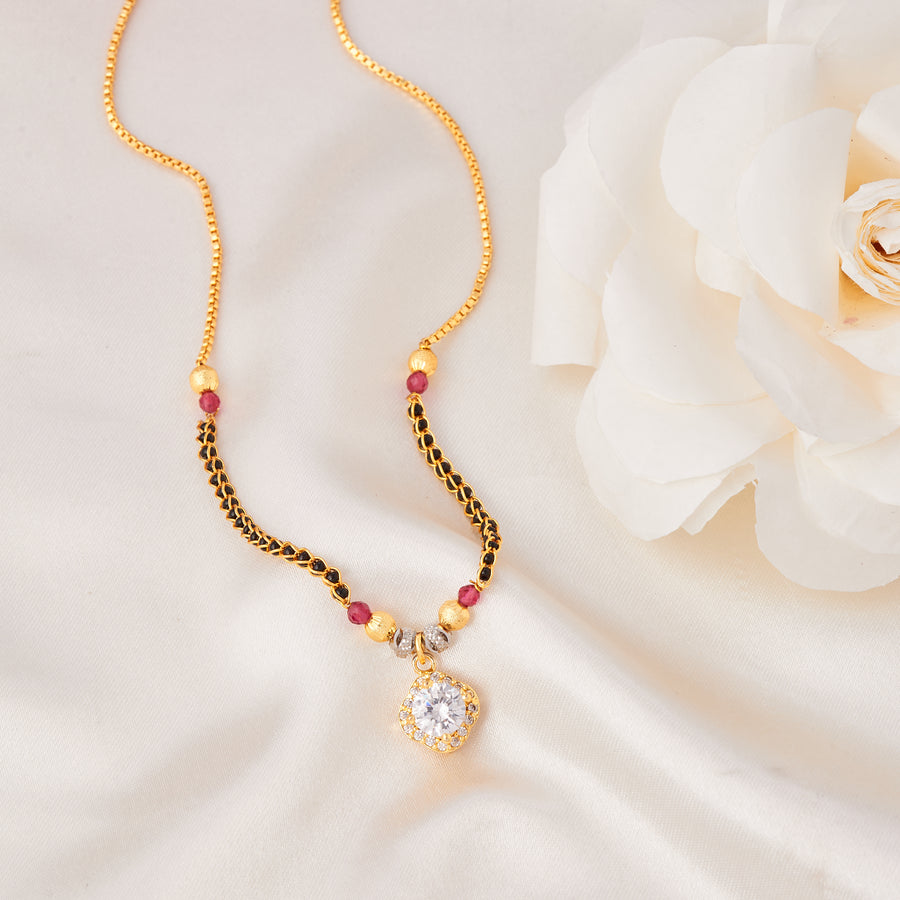 Lustrous Aura Round Diamond Mangalsutra For Women