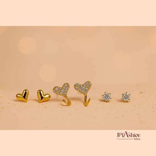 HeartGlow Trio Earring Set