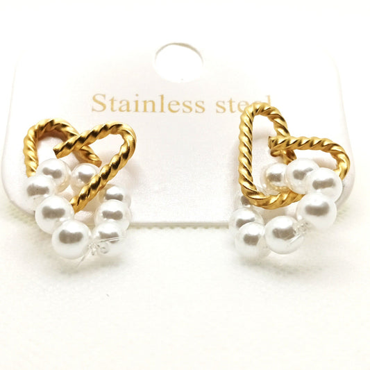 Trendy Golden Pearl Drop Earrings For Women
