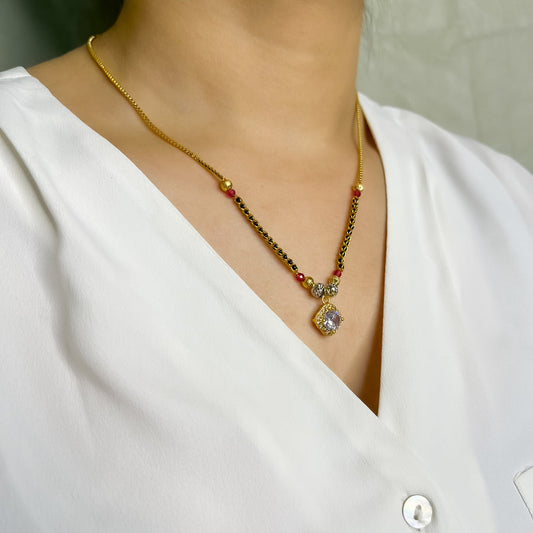 Lustrous Aura Round Diamond Mangalsutra For Women