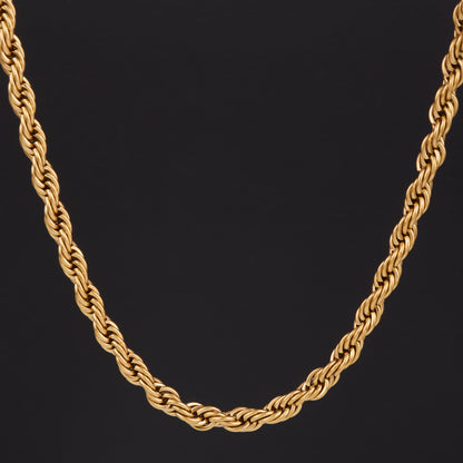 Gold-Tone Rope Chain Necklace For Men