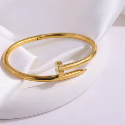 Gold Nail-Inspired Cuff Bracelet For Women