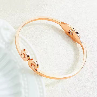 Elegant Gold Spiral Bangle Bracelet For Women